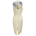 Load image into Gallery viewer, Michael Kors Collection White / Silver Sequin Paneled Double Face Boucle Crepe Sheath Dress