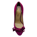 Load image into Gallery viewer, Valentino Purple Bow Detail Open Toe Suede Pumps