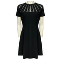 Load image into Gallery viewer, Valentino Black Cut Out Neck Short Sleeved Flared Knit Dress