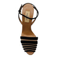 Load image into Gallery viewer, Valentino Black / Nude Suede and Mesh Tulle Ankle Strap Wedge Sandals
