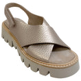 Load image into Gallery viewer, Pedro Garcia White Gold Lame Leather Reme Sandals