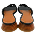 Load image into Gallery viewer, Staud Black Leather Crochet Simone Slide Sandals