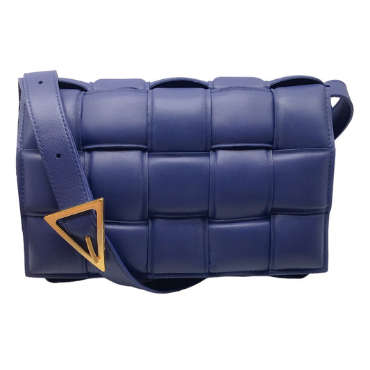 Bottega Veneta Blue Lambskin Leather Padded Cassette Handbag
