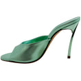 Load image into Gallery viewer, Casadei Flash Green Light Leather Blade Mules