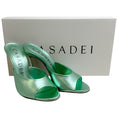 Load image into Gallery viewer, Casadei Flash Green Light Leather Blade Mules