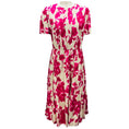 Load image into Gallery viewer, Jason Wu Collection Fuchsia / Ivory Short Sleeved Midi Dress