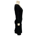 Load image into Gallery viewer, Chanel Black Ruched Long Sleeved Knit Dress