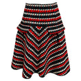 Load image into Gallery viewer, Oscar de la Renta Red / Black / White Multi Flared Wool Skirt