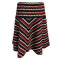 Load image into Gallery viewer, Oscar de la Renta Red / Black / White Multi Flared Wool Skirt