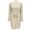 Load image into Gallery viewer, Barbara Bui Light Beige Buckle Adorned Dress with Slit Sleeves