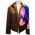 Load image into Gallery viewer, Dries Van Noten Brown / Pink / Blue Brush Strokes Quilted Satin Jacket