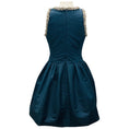 Load image into Gallery viewer, Oscar de la Renta Navy Crystal Embellished A-Line Cocktail Dress