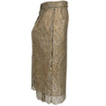 Load image into Gallery viewer, Chanel Nude / Silver Lace Overlay Pencil Skirt