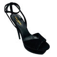 Load image into Gallery viewer, Saint Laurent Black Suede High Heeled Platform Sandals