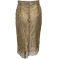 Load image into Gallery viewer, Chanel Nude / Silver Lace Overlay Pencil Skirt