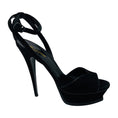Load image into Gallery viewer, Saint Laurent Black Suede High Heeled Platform Sandals
