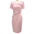Load image into Gallery viewer, Roland Mouret Pink 2023 Short Sleeve Bow Wool Silk Midi Dress