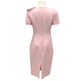 Load image into Gallery viewer, Roland Mouret Pink 2023 Short Sleeve Bow Wool Silk Midi Dress