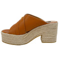 Load image into Gallery viewer, Sergio Rossi Tan Leather Criss Cross Wedge Espadrille Sandals