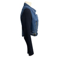 Load image into Gallery viewer, Chloe Vintage Blue Dual Zipper Front Denim Jacket with Navy Wool and Angora Knit Sleeves