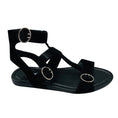 Load image into Gallery viewer, Prada Black / Silver Buckle Strap Suede Leather Flat Sandals
