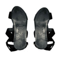Load image into Gallery viewer, Prada Black / Silver Buckle Strap Suede Leather Flat Sandals