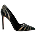 Load image into Gallery viewer, Aquazzura Black Snake / Fine Mesh The Spy Pump 105