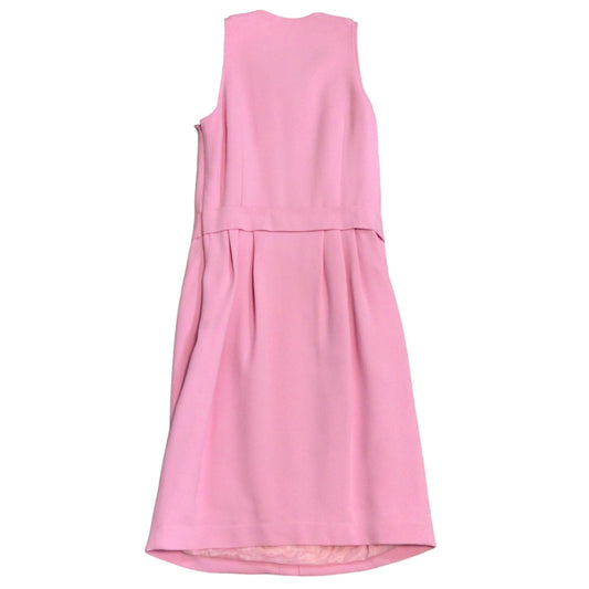 Moschino Couture Pink / Silver Zipper Detail Sleeveless Crepe Dress
