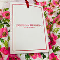 Load image into Gallery viewer, Carolina Herrera White / Pink Multi Off Shoulder Balloon Sleeve Midi Dress with Belt