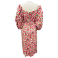 Load image into Gallery viewer, Carolina Herrera White / Pink Multi Off Shoulder Balloon Sleeve Midi Dress with Belt
