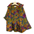 Load image into Gallery viewer, Oscar de la Renta Vintage Magenta / Green / Black / Gold Metallic Multi Floral Puffer Coat