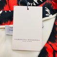 Load image into Gallery viewer, Carolina Herrera Black / White / Coral Printed Sleeveless Stretch Cotton Dress