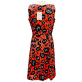 Load image into Gallery viewer, Carolina Herrera Black / White / Coral Printed Sleeveless Stretch Cotton Dress