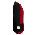 Load image into Gallery viewer, Saint Laurent Noir / Rouge Colorblock Button Front Wool Coat