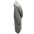 Load image into Gallery viewer, Michael Kors Collection Grey Banker Melange Wool Melton and Faux Fur Double Breasted Coat