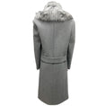 Load image into Gallery viewer, Michael Kors Collection Grey Banker Melange Wool Melton and Faux Fur Double Breasted Coat