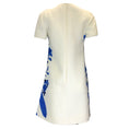 Load image into Gallery viewer, Valentino Ivory / Blue 2020 Floral Printed Short Sleeved Wool and Silk Crepe Dress
