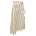 Load image into Gallery viewer, Altuzarra Beige Tie Detail Tassel Hem Cotton Midi Skirt