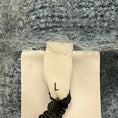 Load image into Gallery viewer, Celine Blue Brushed Mohair Cropped Cardigan Sweater with Gold Buttons