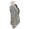Load image into Gallery viewer, Edward Achour Black / White Fringed Tweed Jacket with Floral Applique