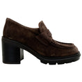 Load image into Gallery viewer, Casadei Brown Suede Chunky Heeled Loafers