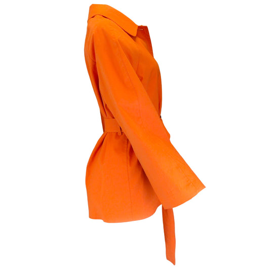 Prada Orange Belted Short Trench Coat