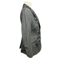 Load image into Gallery viewer, Moschino Cheap and Chic Grey / Black Floral Embroidered Wool Blazer with Ladybug Embellishments