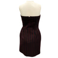 Load image into Gallery viewer, Alexander McQueen Black / Burgundy 2024 Pinstripe Strapless Mini Day Dress