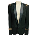 Load image into Gallery viewer, Balmain Black / Gold Chain Embellished Cotton Tuxedo Style Blazer Jacket