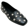 Load image into Gallery viewer, Freda Salvador Black Leather Jessie Flats with Silver Studs