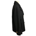 Load image into Gallery viewer, Versace Black Double Breasted Wool Pea Coat with Gold Medusa Medallion and Crystal Buttons