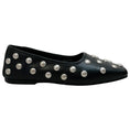 Load image into Gallery viewer, Freda Salvador Black Leather Jessie Flats with Silver Studs