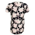 Load image into Gallery viewer, Valentino Black / White / Pink Floral Short Sleeved Crepe Top