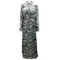 Load image into Gallery viewer, Kiton Grey / Green / Blue Printed Long Sleeved Silk Maxi Dress